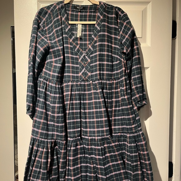 Madewell Flannel Colette Mini Dress in Plaid - Picture 3 of 3